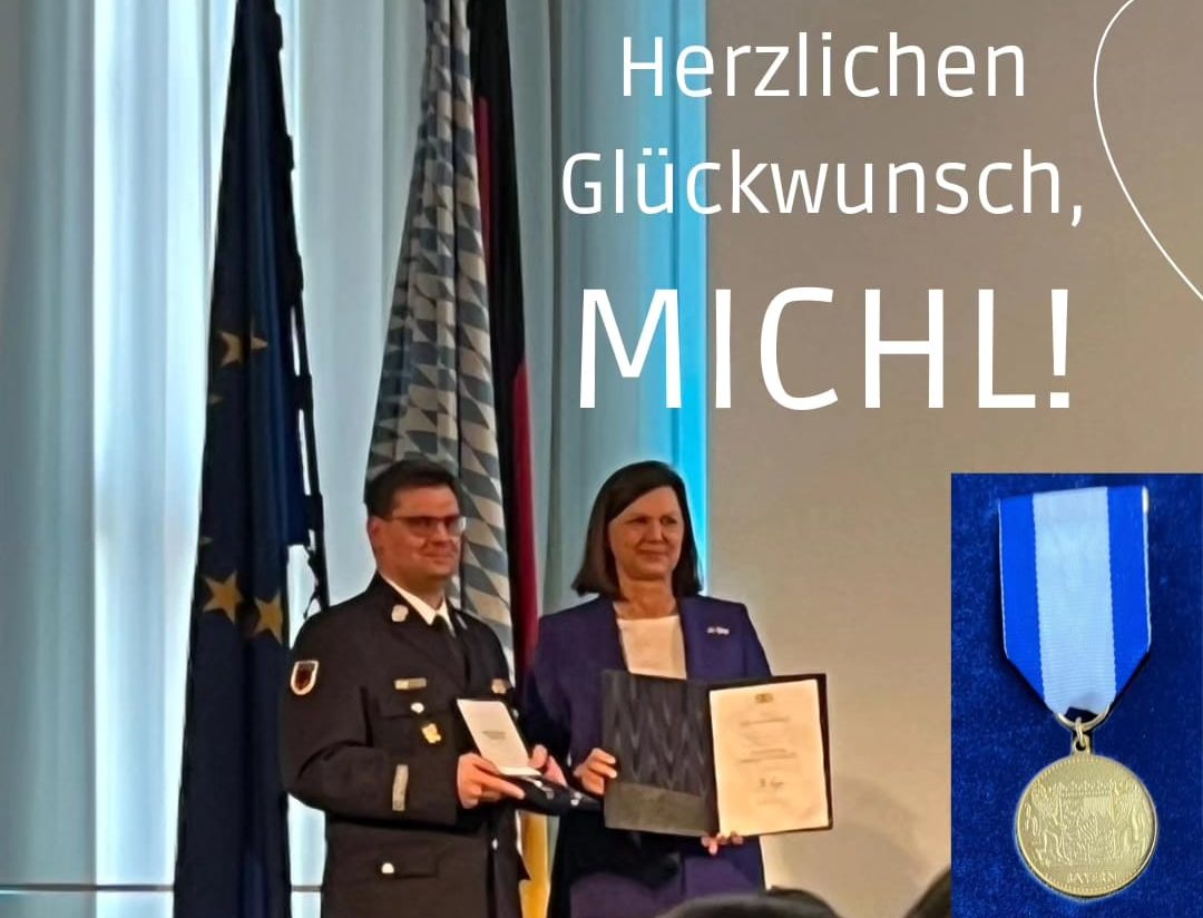 Bayerischer Verfassungsorden für Feuerwehrkommandant Michael Werner aus Schnaittenbach