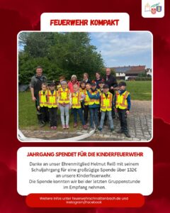 Read more about the article Spende an unsere Kinderfeuerwehr – vielen Dank Helmut!