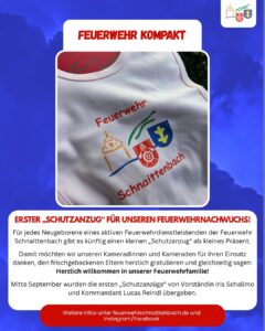 Erster Schutzanzug für Feuerwehrnachwuchs