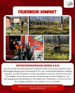 Motorsägenlehrgang Jonas Gräßmann und Dominik Strähl